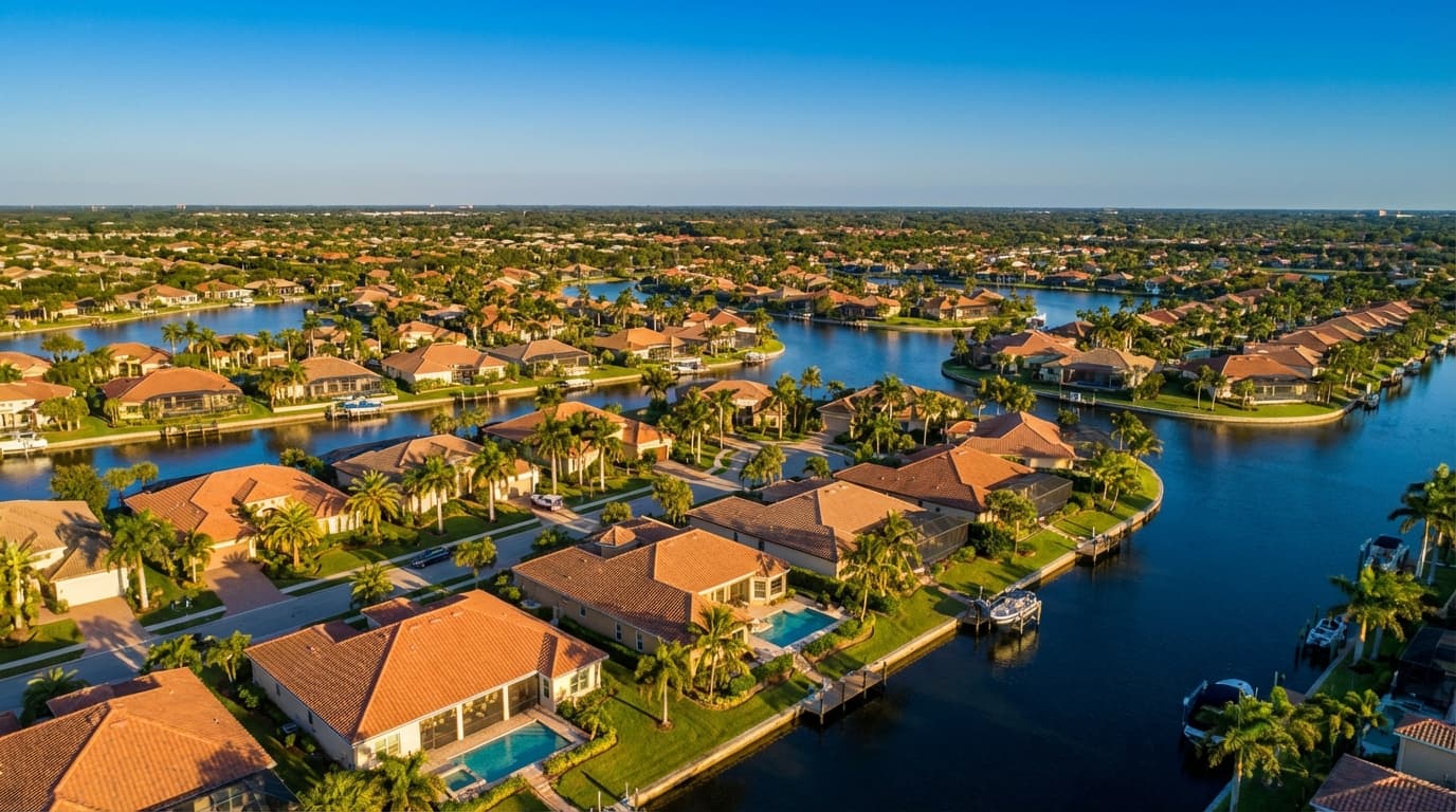 Aerial view of Florida residential community